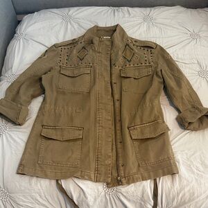 Sundance Tan Embroidered Utility Jacket